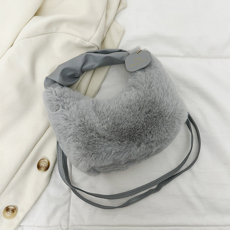 Women's Trendy Faux Fur Crossbody Bag