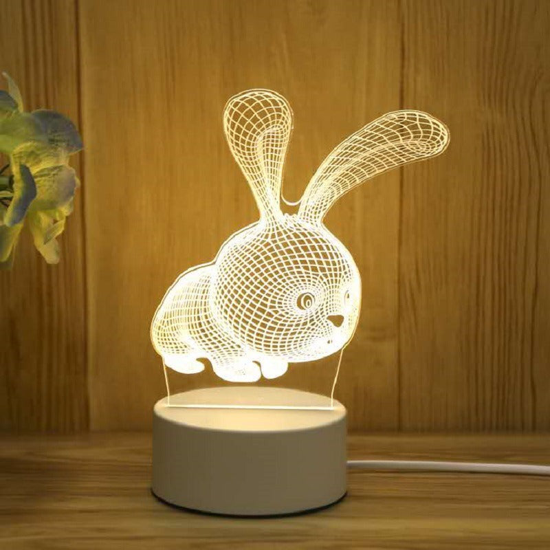 3D Visual Illusion Night Light Visual Creative LED Desk Lamp Changes Plug Powered Gift