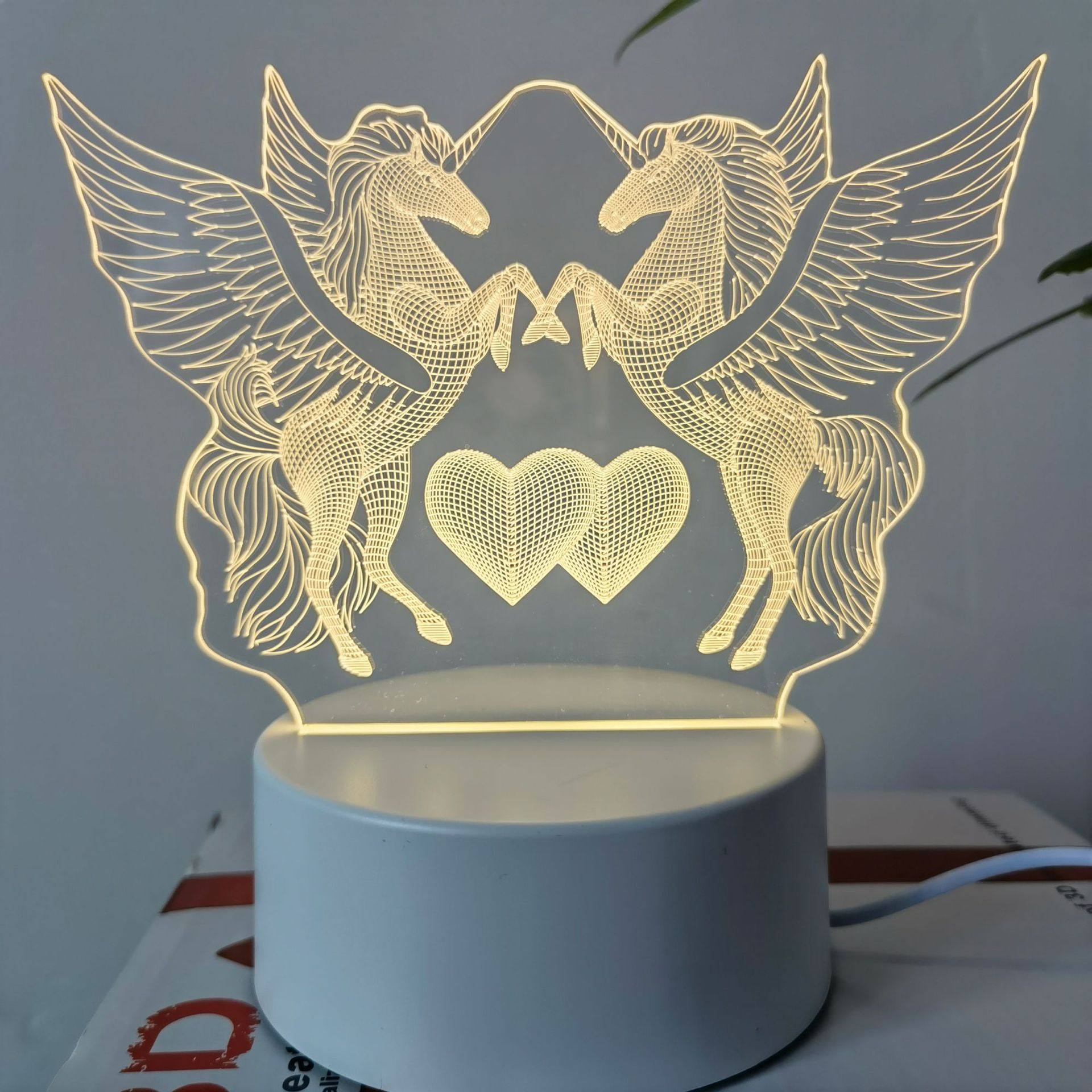 3D Visual Illusion Night Light Visual Creative LED Desk Lamp Changes Plug Powered Gift