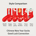 Premium Festive Red Socks 4-Pair Gift Box for Women
