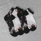 Women Socks Glitter Toe Sheer Thin Socks Girls Crystal Lace Socks