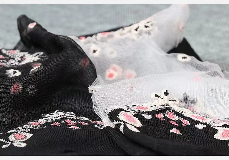 Women Socks Glitter Toe Sheer Thin Socks Girls Crystal Lace Socks