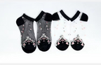 Women Socks Glitter Toe Sheer Thin Socks Girls Crystal Lace Socks