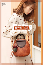 Genuine Leather Retro Woven Handbag for Women