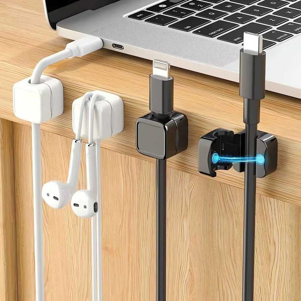 Magnetic Cable Organizer Clips - Tangle-Free Desk Management
