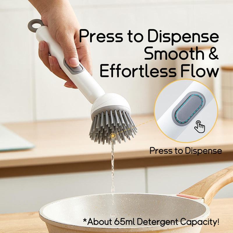 Smart Soap Dispensing Dish Brush 360 Functional