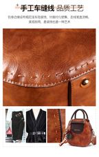 Genuine Leather Retro Woven Handbag for Women