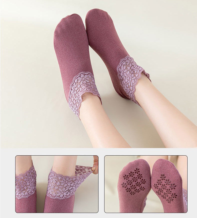Women’s All Season Socks Non-Slip Lace Ankle Socks – Comfortable, and Stylish