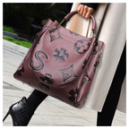 Large Capacity PU Leather Women’s Tote Bag with Multi-Strap Carry & Embossed Design