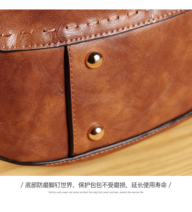 Genuine Leather Retro Woven Handbag for Women