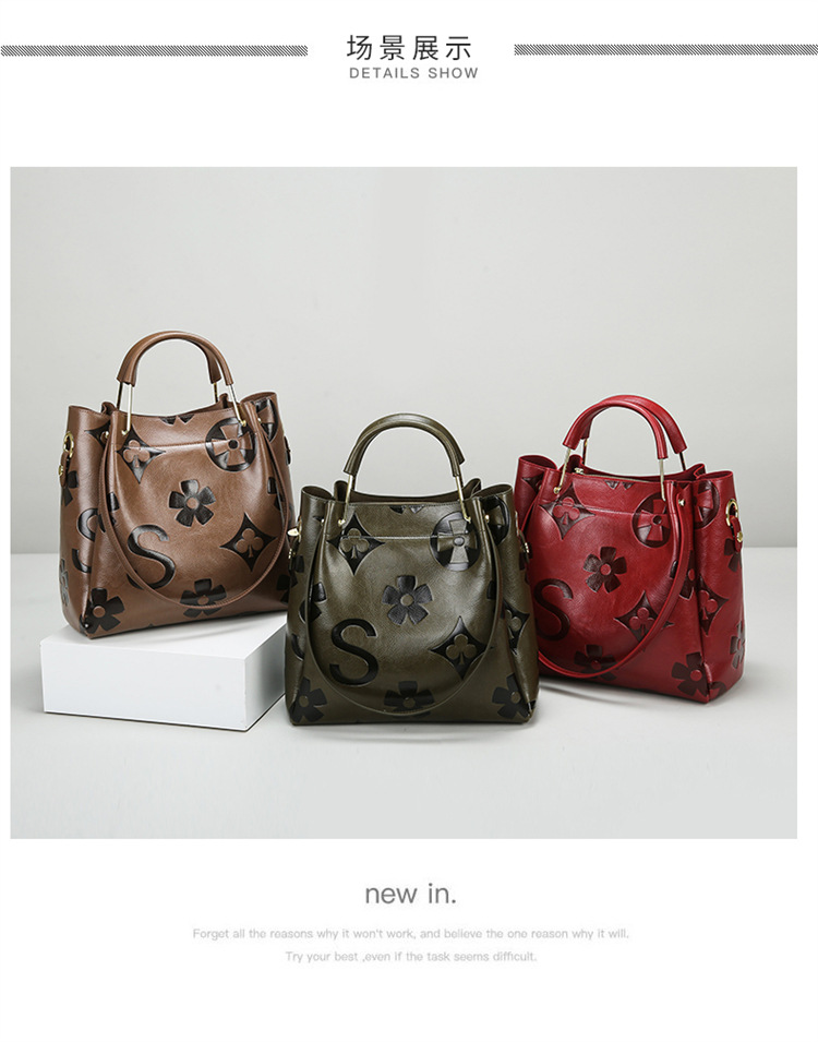 Large Capacity PU Leather Women’s Tote Bag with Multi-Strap Carry & Embossed Design