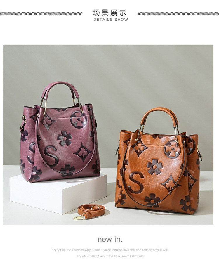 Large Capacity PU Leather Women’s Tote Bag with Multi-Strap Carry & Embossed Design