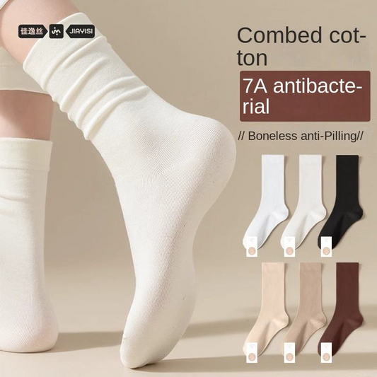 Anti-Odor Antibacterial Combed Cotton Socks for All-Day Comfort