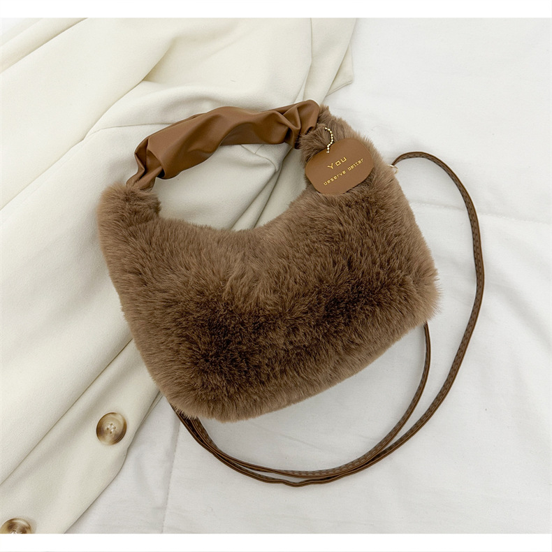 Women's Trendy Faux Fur Crossbody Bag