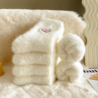 Cute Animal Embroidery Fuzzy Plush Socks