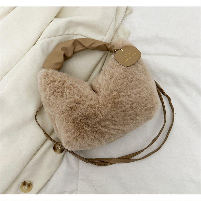Women's Trendy Faux Fur Crossbody Bag