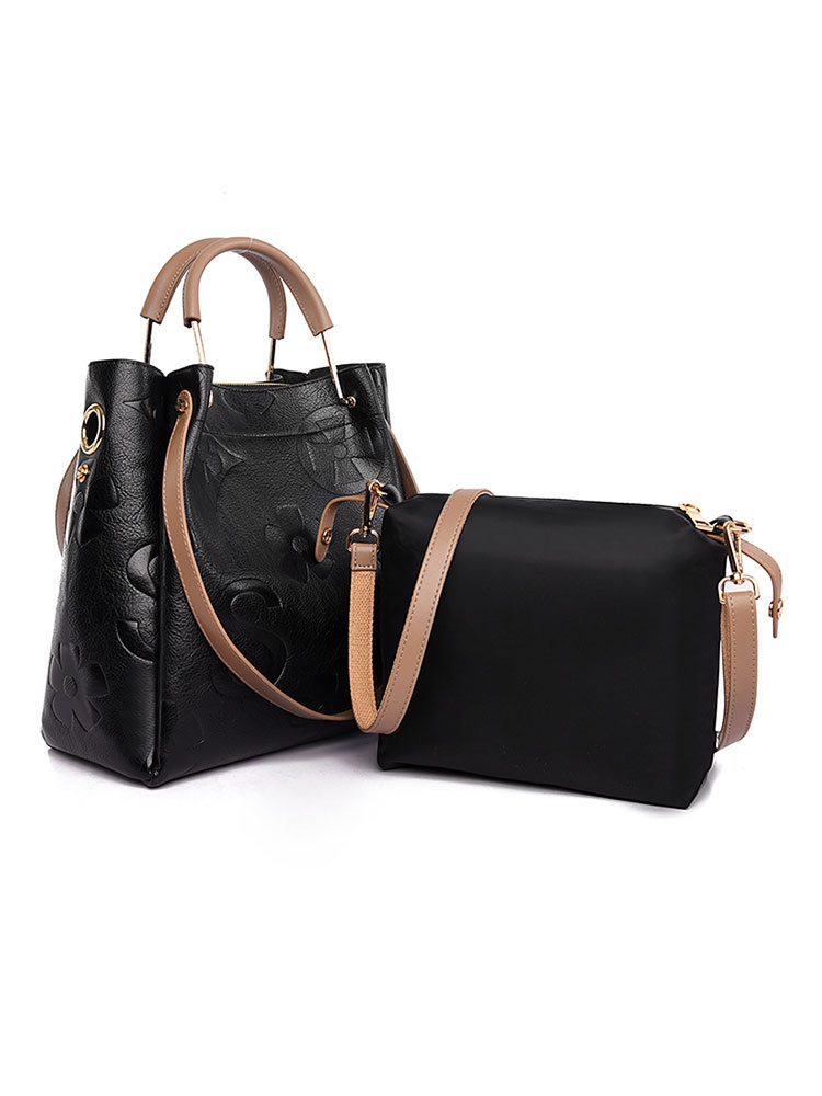 Large Capacity PU Leather Women’s Tote Bag with Multi-Strap Carry & Embossed Design