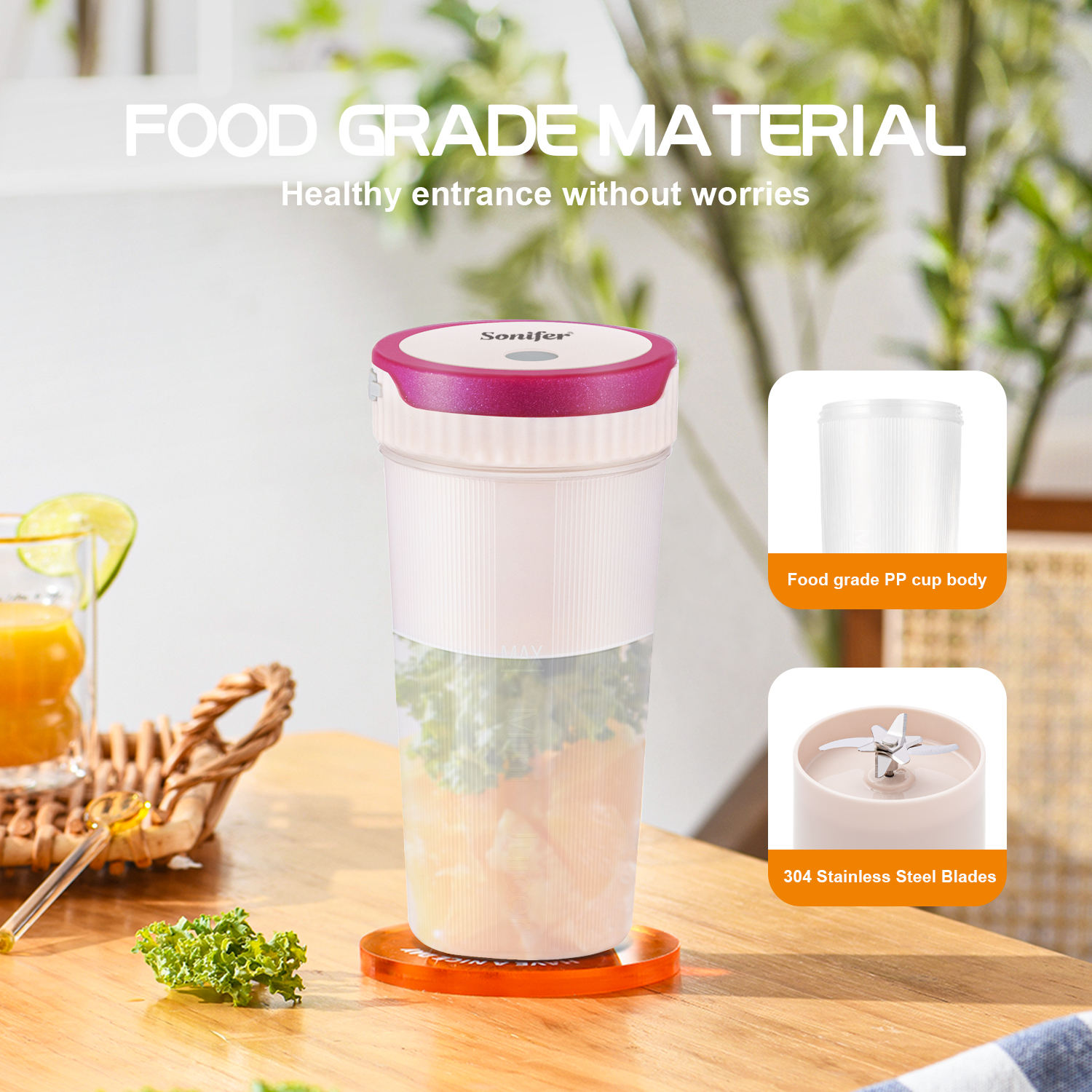 Portable Mini USB Rechargeable Blender Juicer Cup