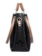 Large Capacity PU Leather Women’s Tote Bag with Multi-Strap Carry & Embossed Design