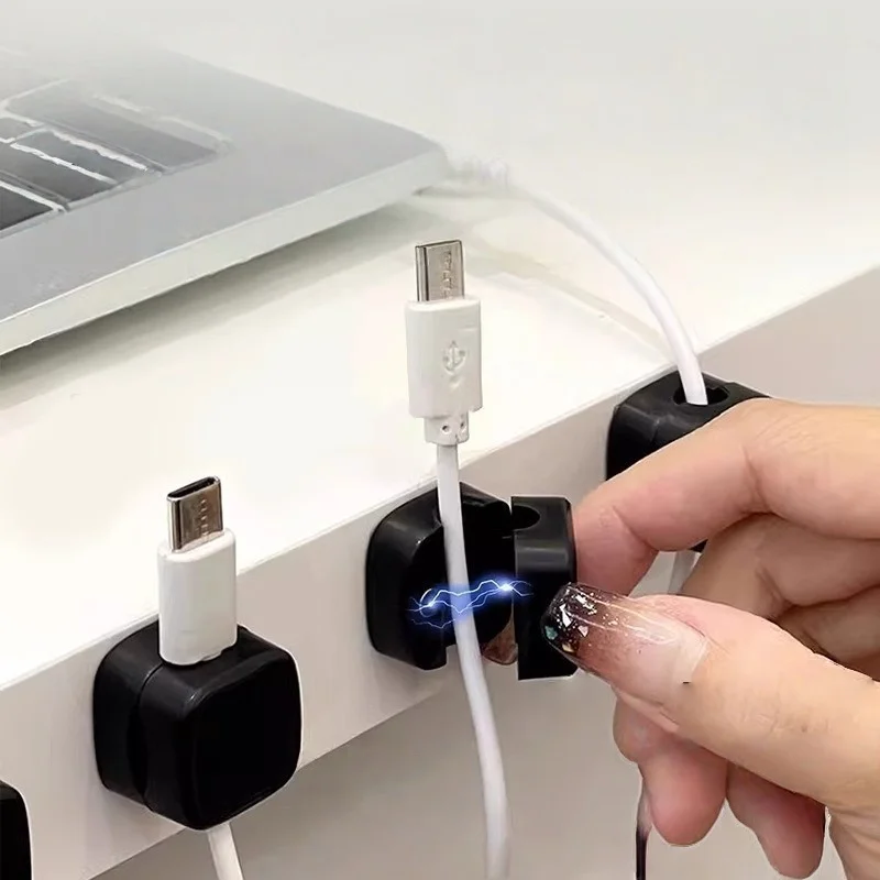 Magnetic Cable Organizer Clips - Tangle-Free Desk Management