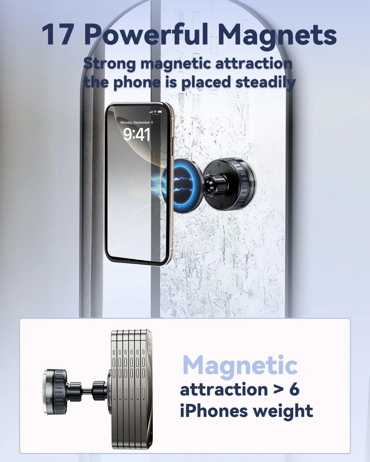 Magnetic Suction Phone Holder - 360° Adjustable Wall Mount
