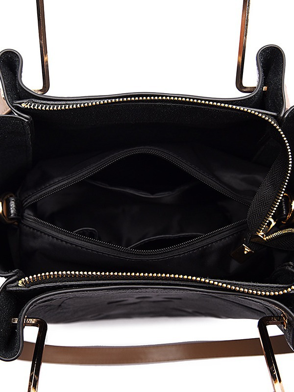Large Capacity PU Leather Women’s Tote Bag with Multi-Strap Carry & Embossed Design