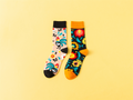 Aesthetic Artistic Patterned Crew Socks - Colorful & Breathable Cotton Blend (2 Pairs)