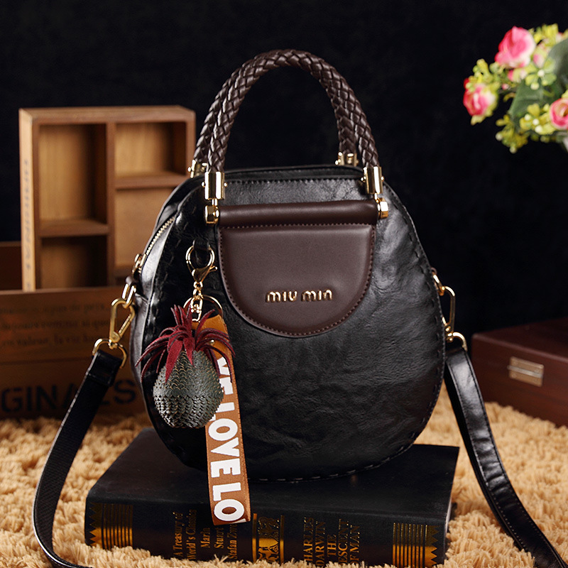 Genuine Leather Retro Woven Handbag for Women