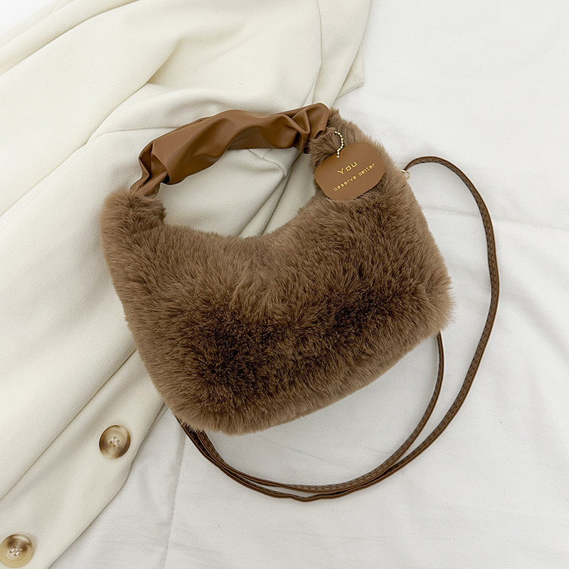 Women's Trendy Faux Fur Crossbody Bag