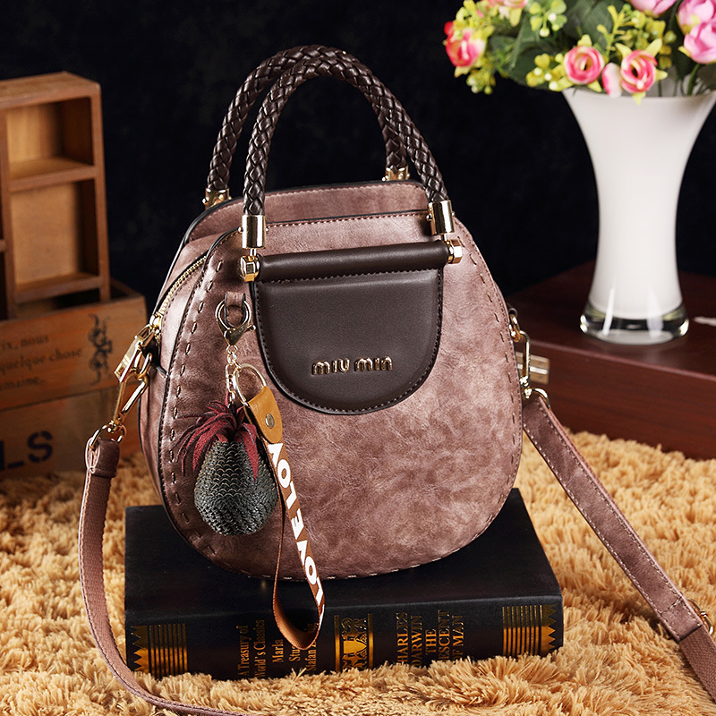 Genuine Leather Retro Woven Handbag for Women