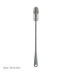 360° Rotating Silicone Bottle Brush - Long Handle Deep Cleaner - Gray