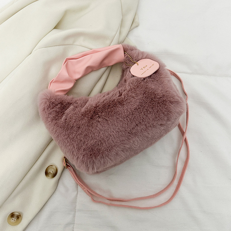 Women's Trendy Faux Fur Crossbody Bag