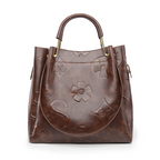 Large Capacity PU Leather Women’s Tote Bag with Multi-Strap Carry & Embossed Design