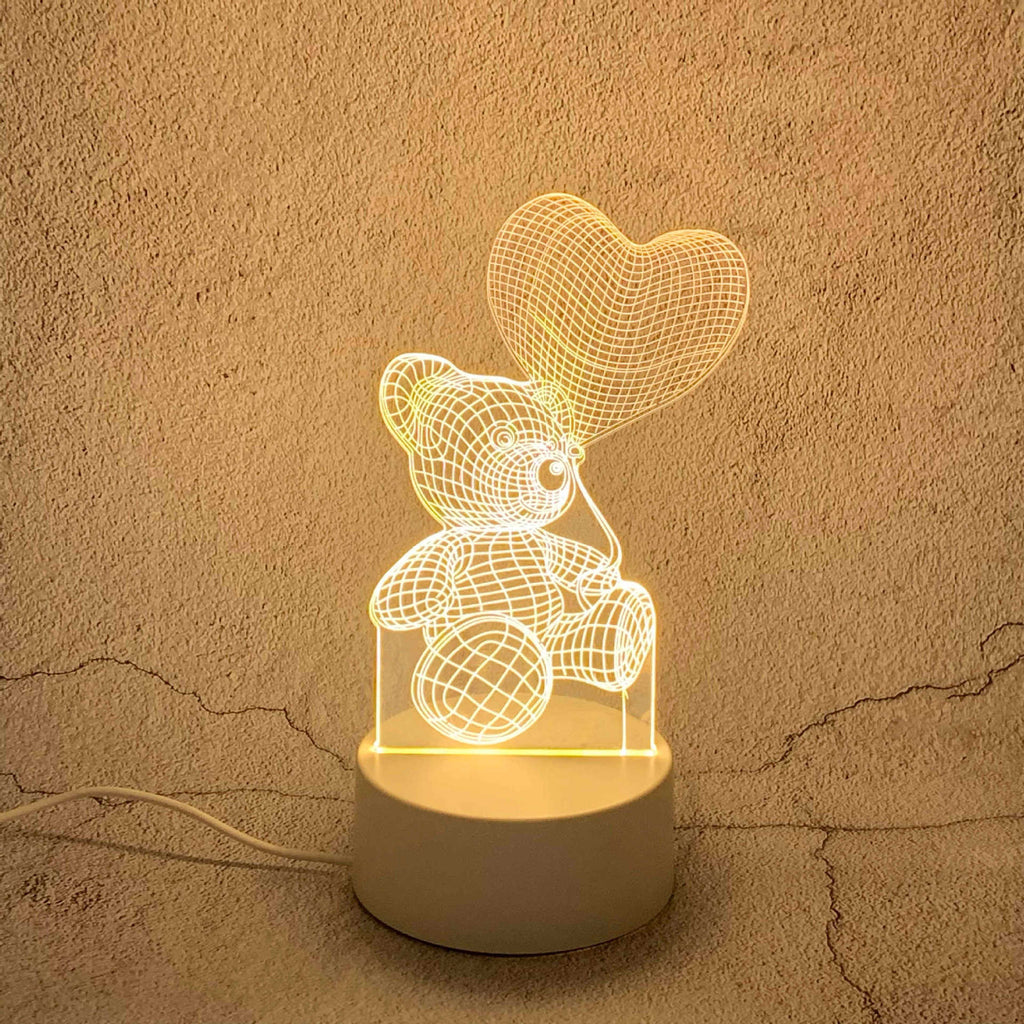 3D Visual Illusion Night Light Visual Creative LED Desk Lamp Changes Plug Powered Gift