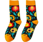 Aesthetic Artistic Patterned Crew Socks - Colorful & Breathable Cotton Blend (2 Pairs)