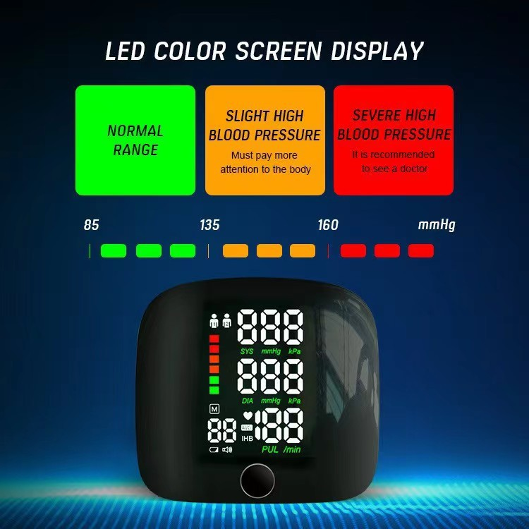 LCD Screen Smart Touch Wrist Blood Pressure Monitor Digital