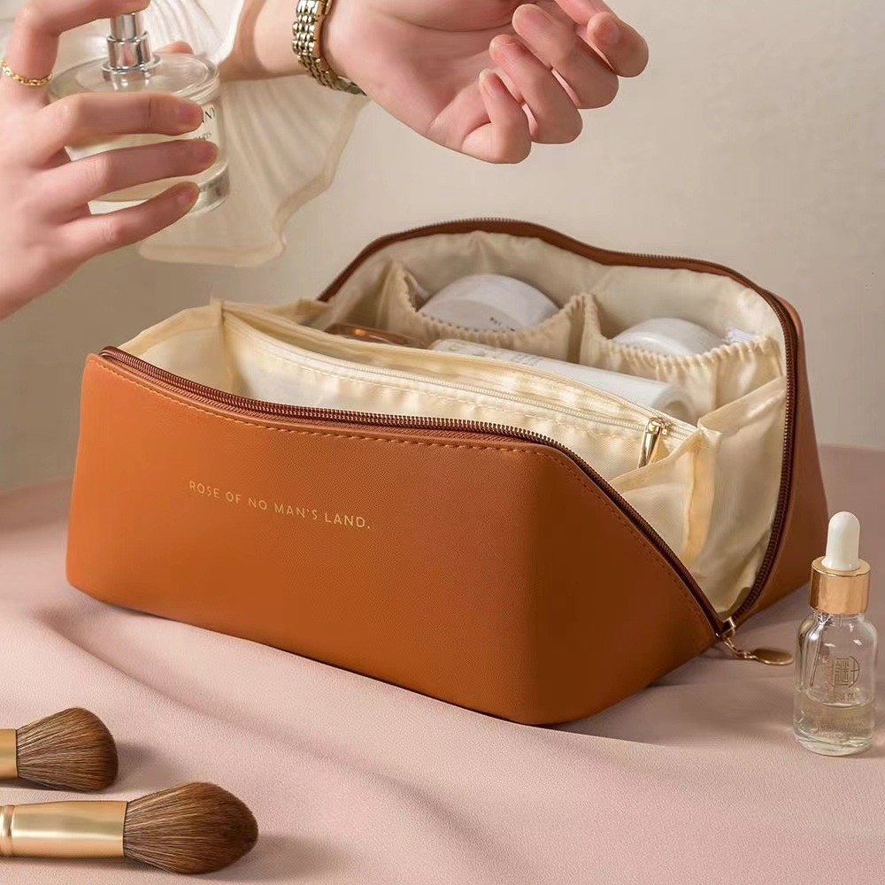 Elegant PU Leather Cosmetic Storage Bag
