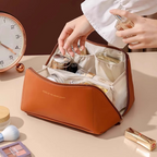 Elegant PU Leather Cosmetic Storage Bag