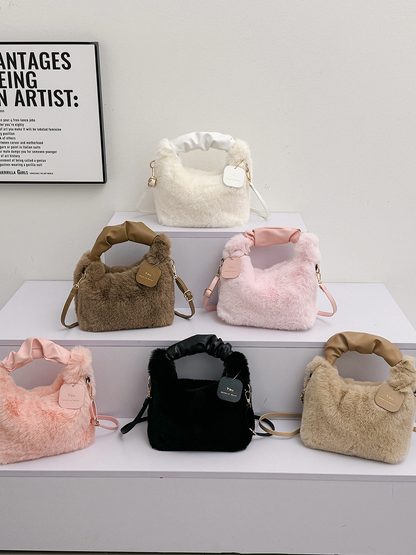 Women's Trendy Faux Fur Crossbody Bag