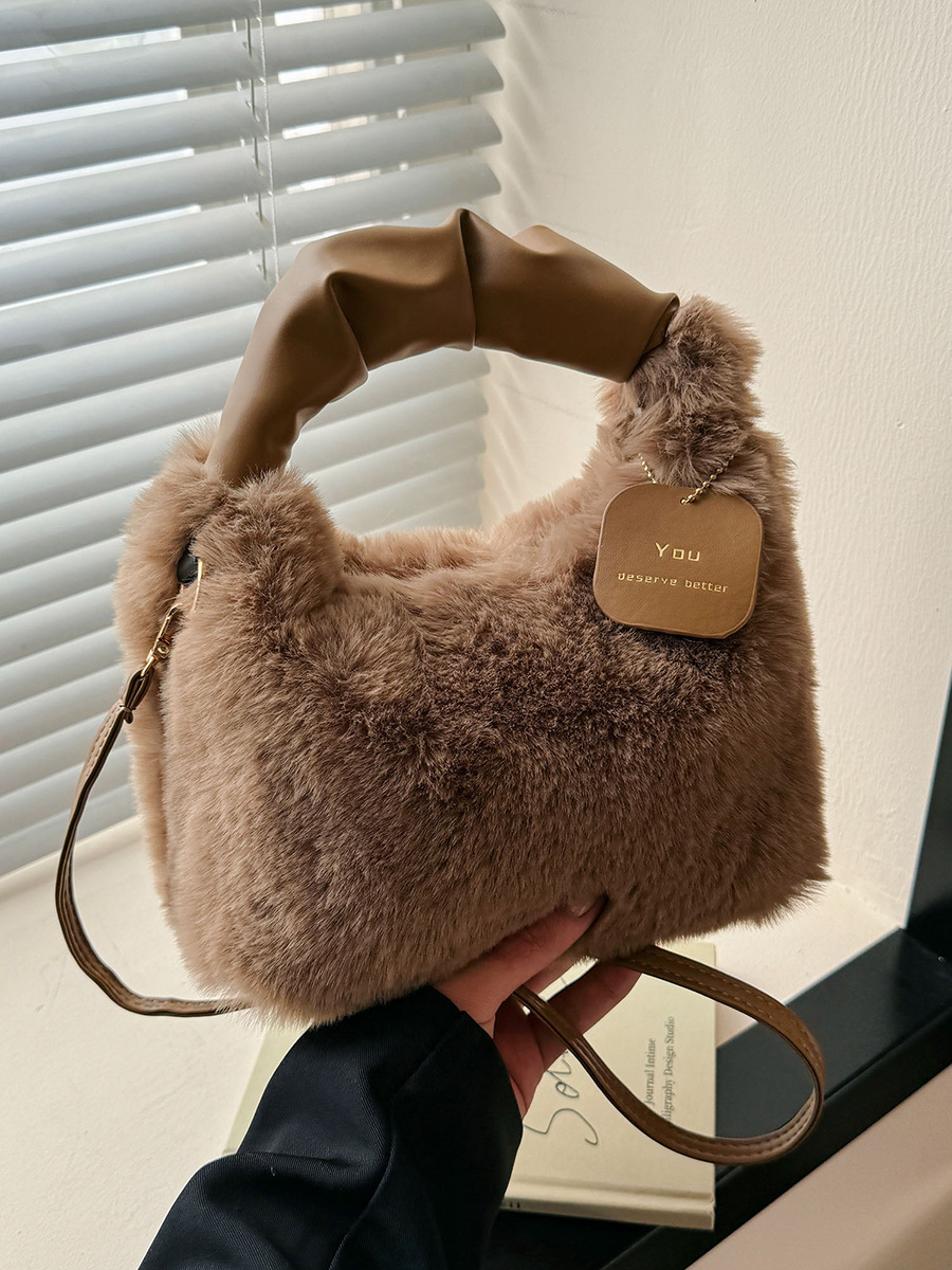 Women's Trendy Faux Fur Crossbody Bag