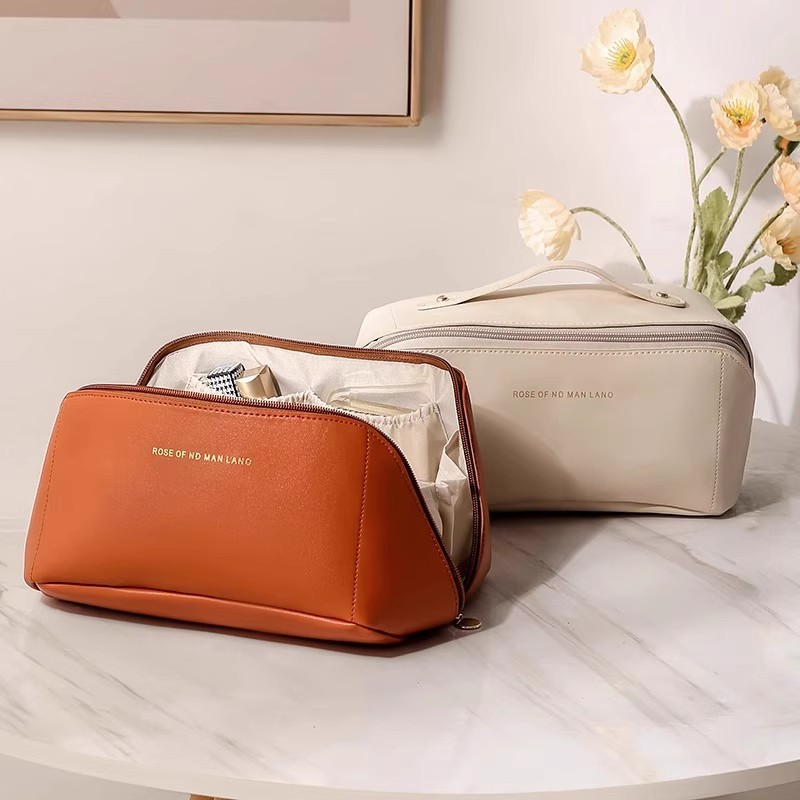 Elegant PU Leather Cosmetic Storage Bag