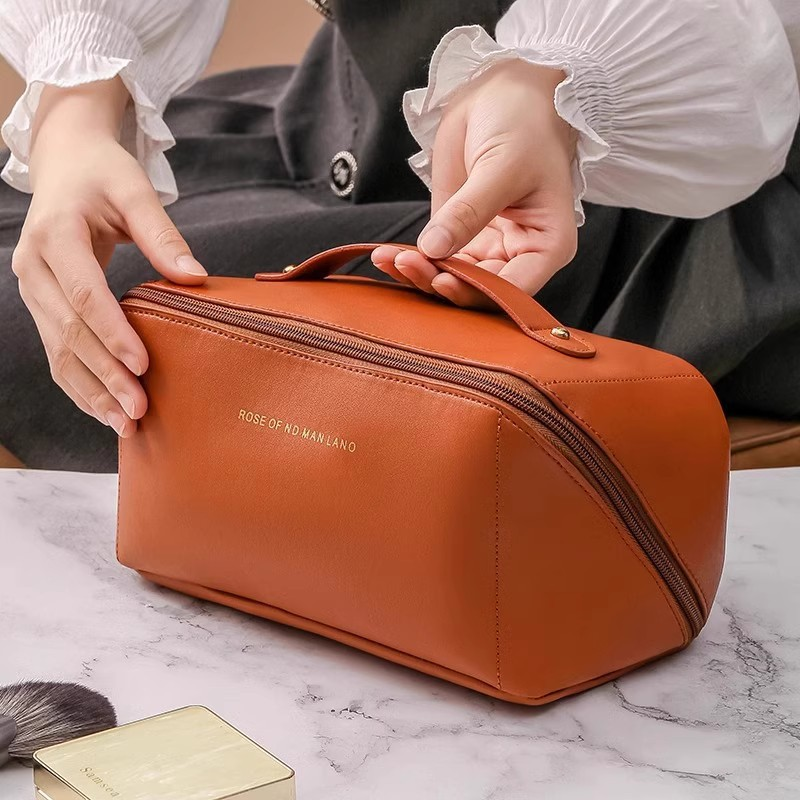 Elegant PU Leather Cosmetic Storage Bag