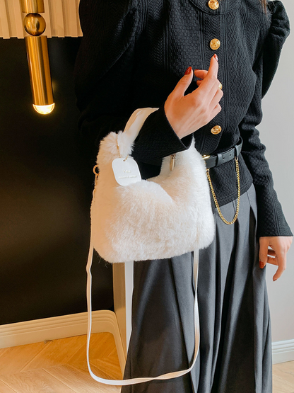 Women's Trendy Faux Fur Crossbody Bag