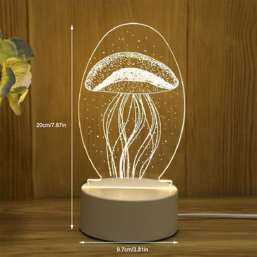 3D Visual Illusion Night Light Visual Creative LED Desk Lamp Changes Plug Powered Gift