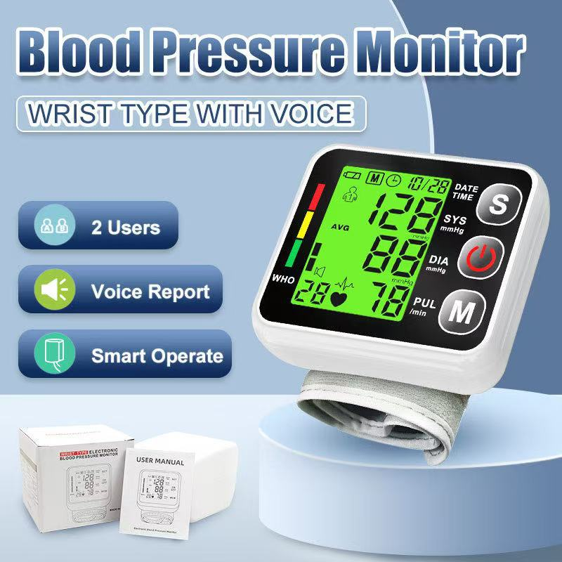 LCD Screen Smart Touch Wrist Blood Pressure Monitor Digital