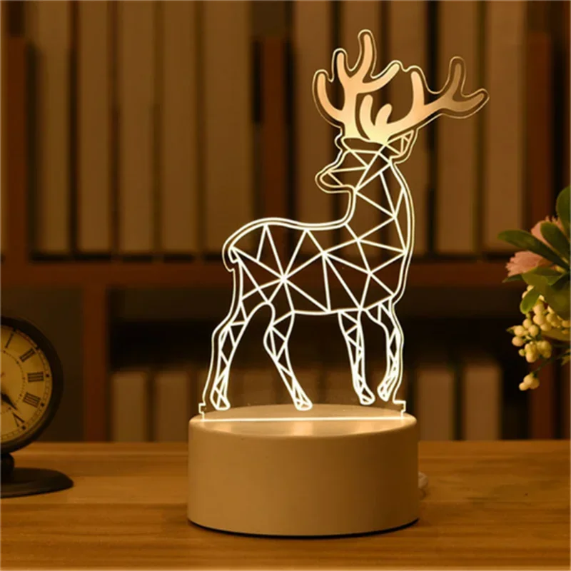 3D Visual Illusion Night Light Visual Creative LED Desk Lamp Changes Plug Powered Gift
