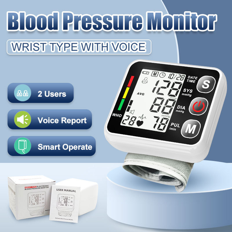 LCD Screen Smart Touch Wrist Blood Pressure Monitor Digital