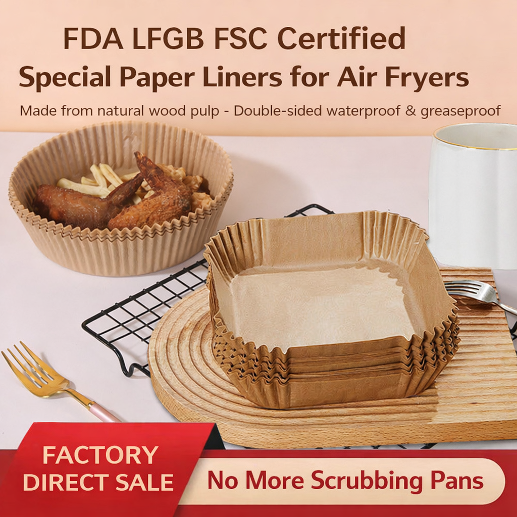 Oil-Proof Disposable Air Fryer Paper Liner - Easy Clean-Free Baking