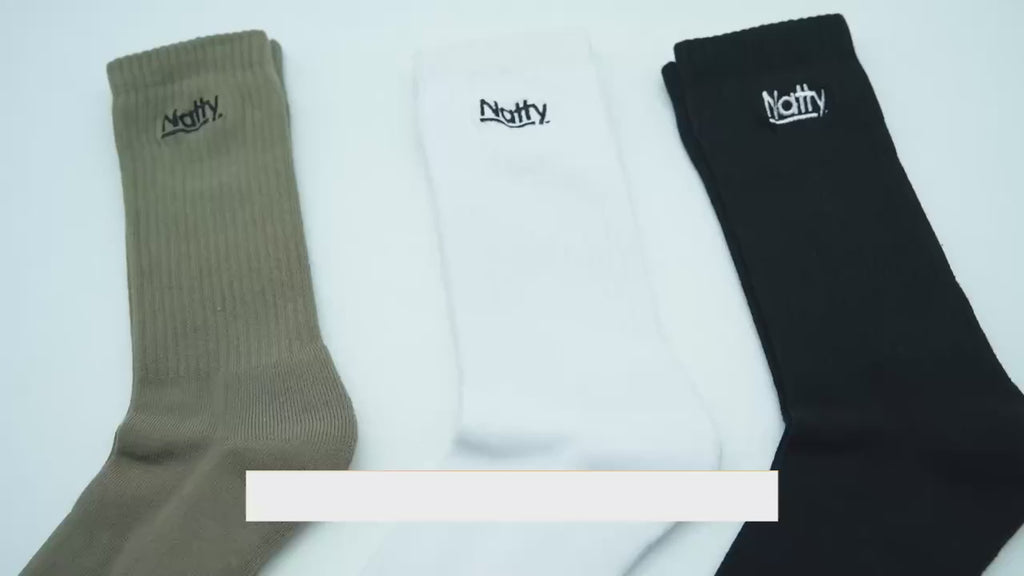 Trendy White Letter Print Cotton Socks