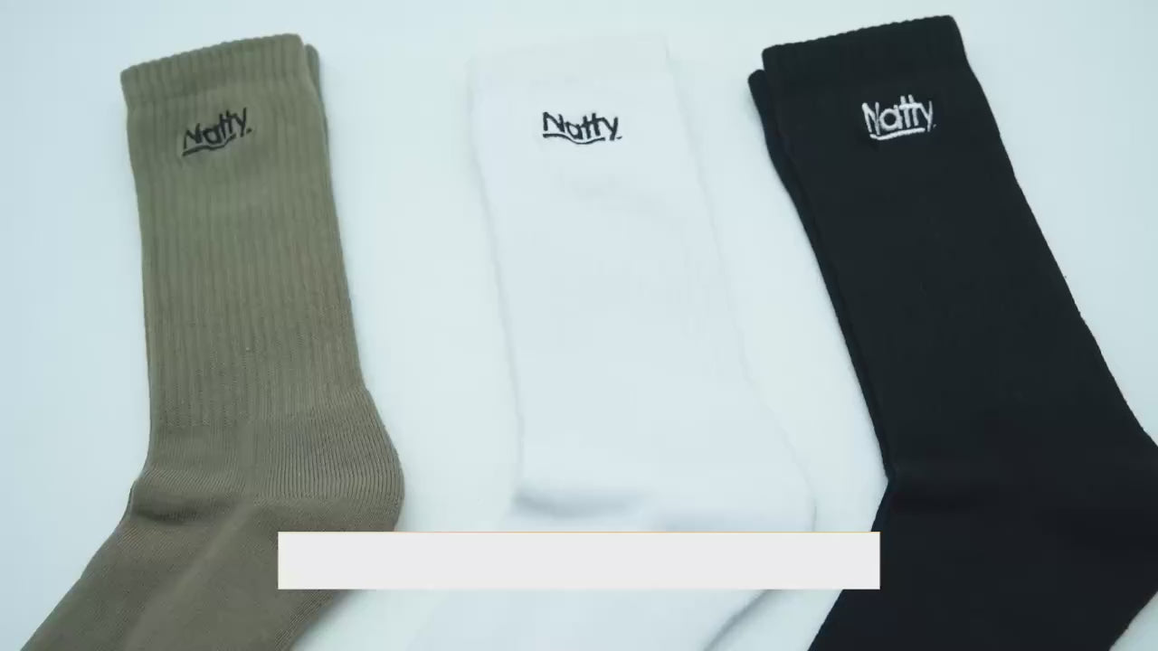 Trendy White Letter Print Cotton Socks